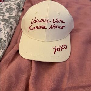 UNWELL Cream Cap with Red Embroidery - NWOT